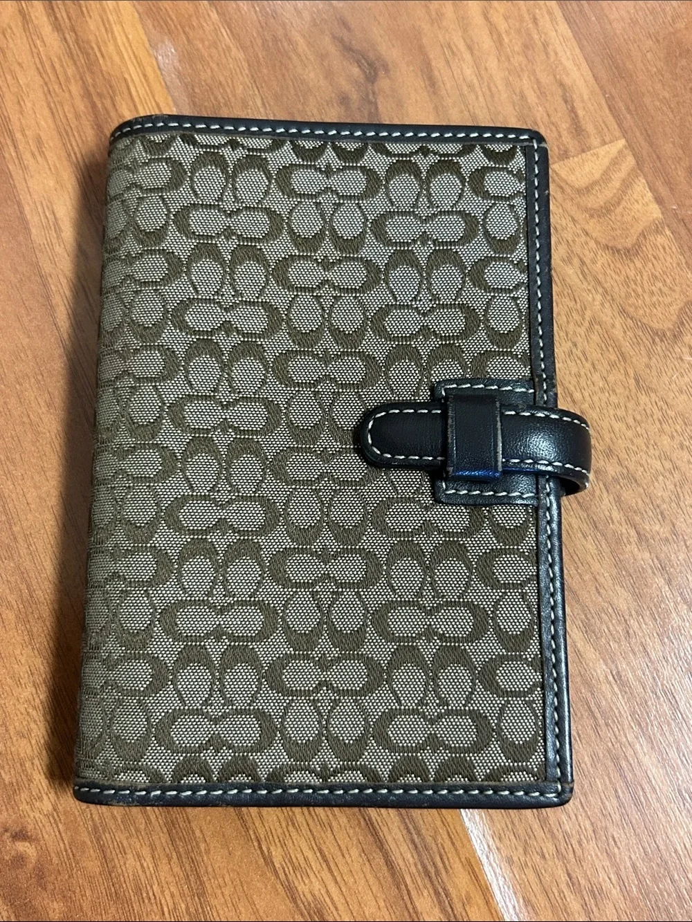 Coach Logo Monogram Canvas and Leather Organizer Wallet